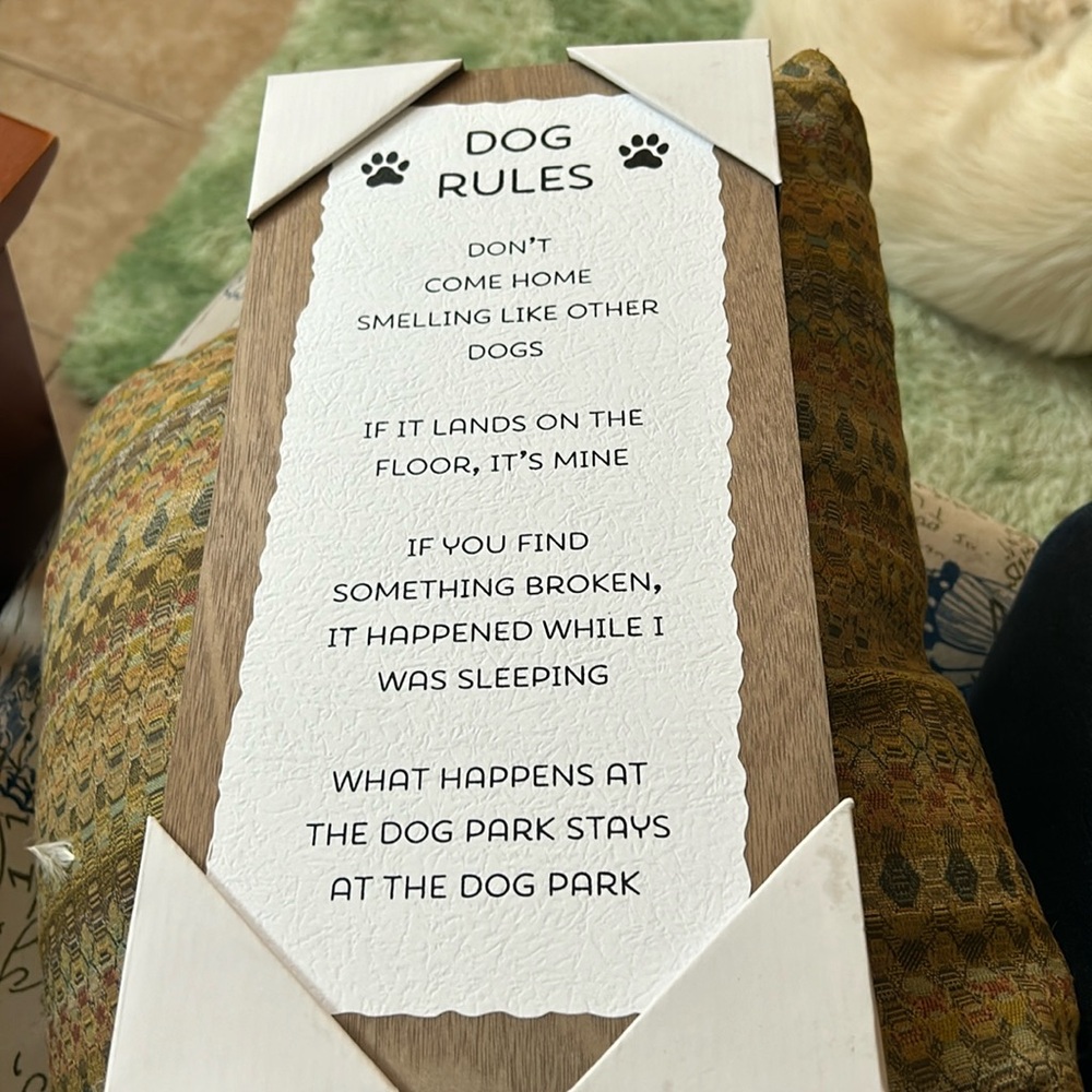 Dog rules sign